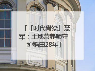 「时代脊梁」聂军：土地营养师守护稻田28年
