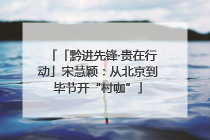 「黔进先锋·贵在行动」宋慧颖：从北京到毕节开“村咖”