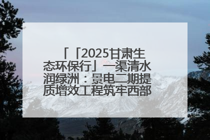 「2025甘肃生态环保行」一渠清水润绿洲：景电二期提质增效工程筑牢西部生态安全屏障