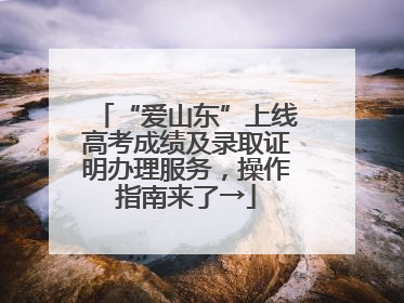 “爱山东”上线高考成绩及录取证明办理服务，操作指南来了→
