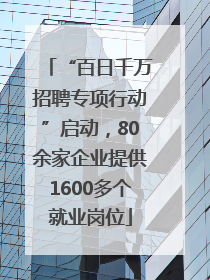 “百日千万招聘专项行动”启动，80余家企业提供1600多个就业岗位