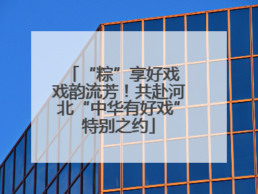 “粽”享好戏 戏韵流芳！共赴河北“中华有好戏”特别之约