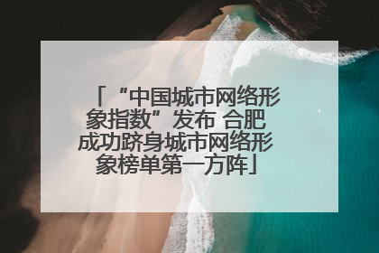 “中国城市网络形象指数”发布 合肥成功跻身城市网络形象榜单第一方阵