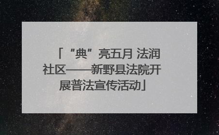 “典”亮五月 法润社区——新野县法院开展普法宣传活动
