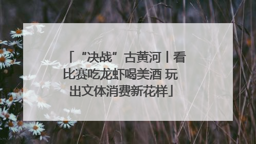 “决战”古黄河丨看比赛吃龙虾喝美酒 玩出文体消费新花样