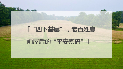 “四下基层”，老百姓房前屋后的“平安密码”