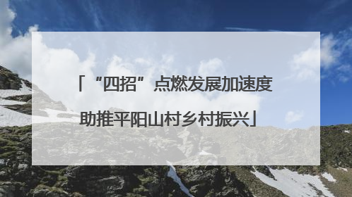 “四招”点燃发展加速度 助推平阳山村乡村振兴
