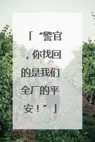 “警官，你找回的是我们全厂的平安！”