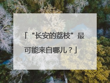 “长安的荔枝”最可能来自哪儿？