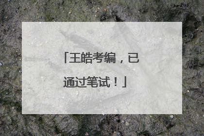 王皓考编，已通过笔试！