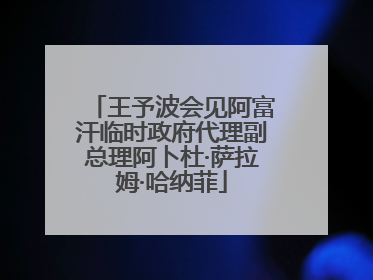 王予波会见阿富汗临时政府代理副总理阿卜杜·萨拉姆·哈纳菲
