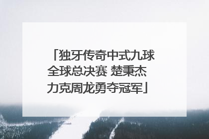 独牙传奇中式九球全球总决赛 楚秉杰力克周龙勇夺冠军