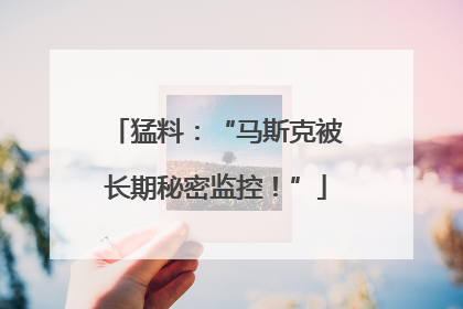 猛料：“马斯克被长期秘密监控！”