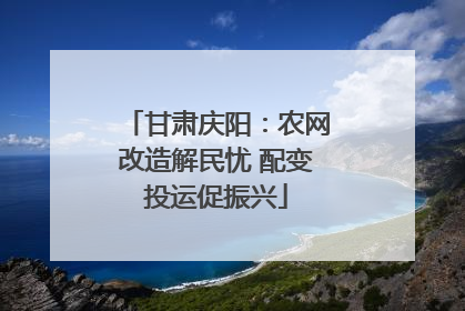 甘肃庆阳：农网改造解民忧 配变投运促振兴