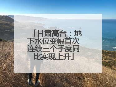 甘肃高台：地下水位变幅首次连续三个季度同比实现上升