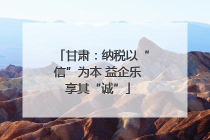 甘肃：纳税以“信”为本 益企乐享其“诚”