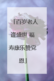 百岁老人逢盛世 福寿康乐赞党恩