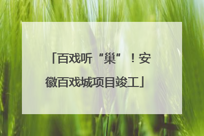百戏听“巢”！安徽百戏城项目竣工