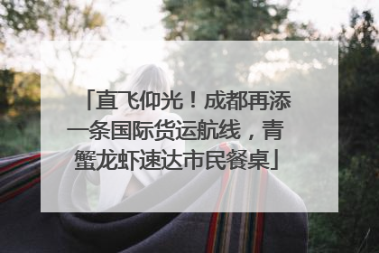 直飞仰光！成都再添一条国际货运航线，青蟹龙虾速达市民餐桌