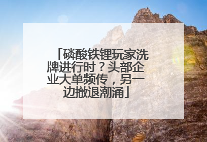 磷酸铁锂玩家洗牌进行时？头部企业大单频传，另一边撤退潮涌