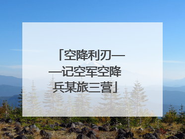 空降利刃——记空军空降兵某旅三营