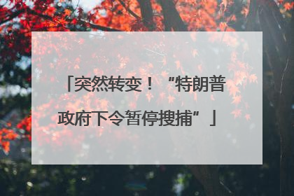 突然转变！“特朗普政府下令暂停搜捕”
