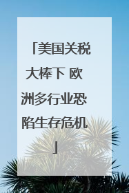 美国关税大棒下 欧洲多行业恐陷生存危机