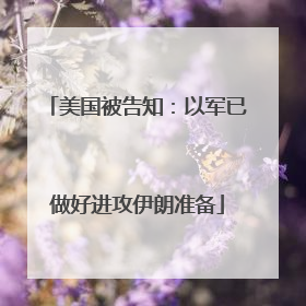 美国被告知：以军已做好进攻伊朗准备