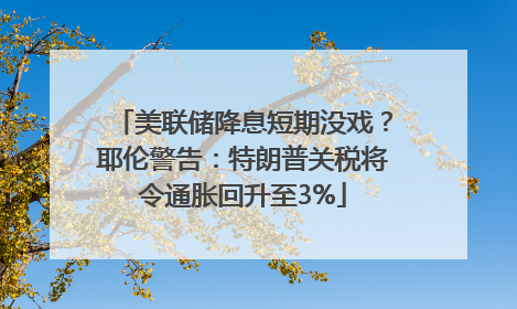美联储降息短期没戏？耶伦警告：特朗普关税将令通胀回升至3%