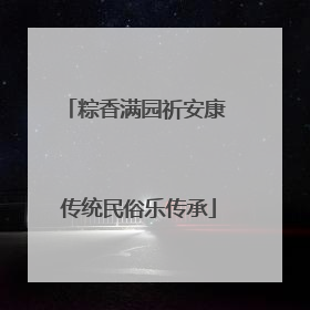 粽香满园祈安康 传统民俗乐传承