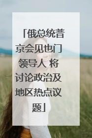 俄总统普京会见也门领导人 将讨论政治及地区热点议题