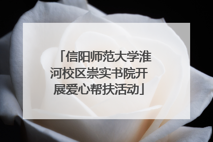 信阳师范大学淮河校区崇实书院开展爱心帮扶活动