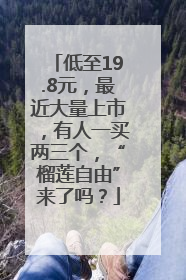 低至19.8元，最近大量上市，有人一买两三个，“榴莲自由”来了吗？