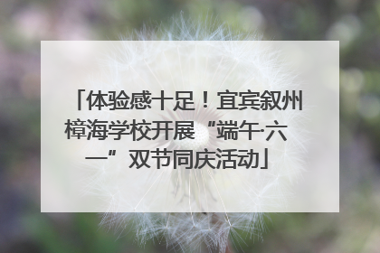 体验感十足！宜宾叙州樟海学校开展“端午·六一”双节同庆活动