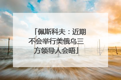 佩斯科夫：近期不会举行美俄乌三方领导人会晤