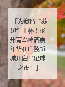 为激情“苏超”干杯！扬州青岛啤酒嘉年华在广陵新城开启“足球之夜”
