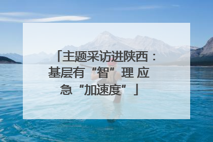主题采访进陕西：基层有“智”理 应急“加速度”