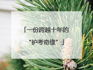 一份跨越十年的“护考奇缘”