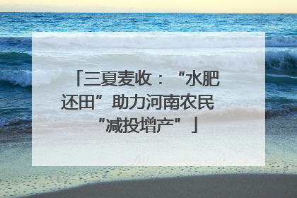 三夏麦收：“水肥还田”助力河南农民“减投增产”