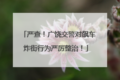 严查！广饶交警对飙车炸街行为严厉整治！