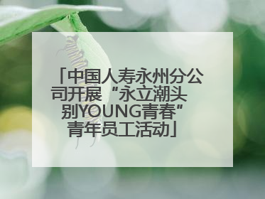中国人寿永州分公司开展“永立潮头 别YOUNG青春”青年员工活动