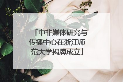 中非媒体研究与传播中心在浙江师范大学揭牌成立