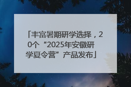 丰富暑期研学选择，20个“2025年安徽研学夏令营”产品发布