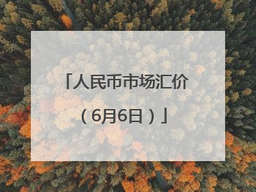 人民币市场汇价（6月6日）