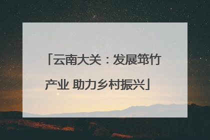 云南大关：发展筇竹产业 助力乡村振兴
