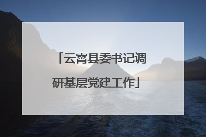 云霄县委书记调研基层党建工作