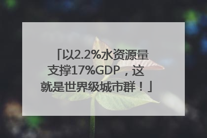 以2.2%水资源量支撑17%GDP，这就是世界级城市群！