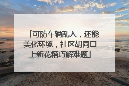 可防车辆乱入，还能美化环境，社区胡同口上新花箱巧解难题