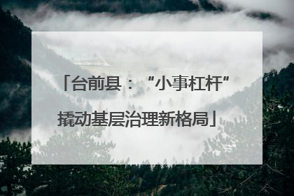 台前县：“小事杠杆”撬动基层治理新格局