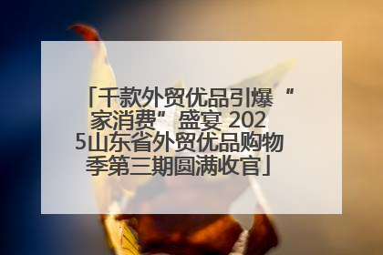 千款外贸优品引爆“家消费”盛宴 2025山东省外贸优品购物季第三期圆满收官